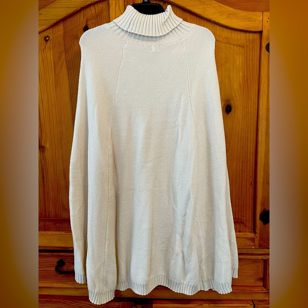 Turtleneck Cream Cape Dress